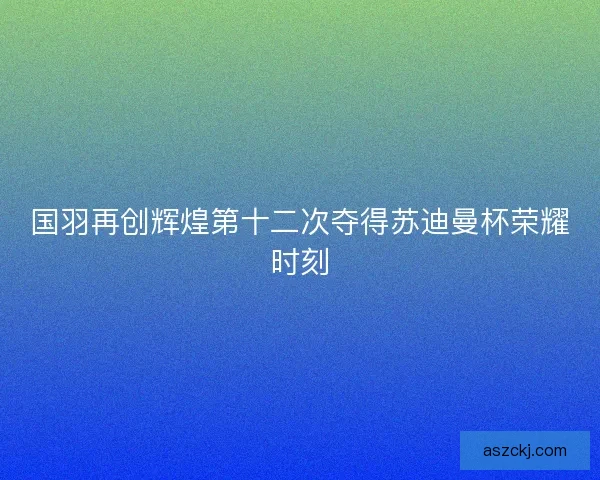 国羽再创辉煌第十二次夺得苏迪曼杯荣耀时刻 国羽再创辉煌第十二次夺得苏迪曼杯荣耀时刻